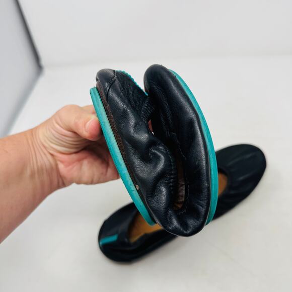 Tieks by Gavrieli Ballet Flats Navy Blue Leather Foldable Travel Shoes Size 7 - Picture 12 of 13